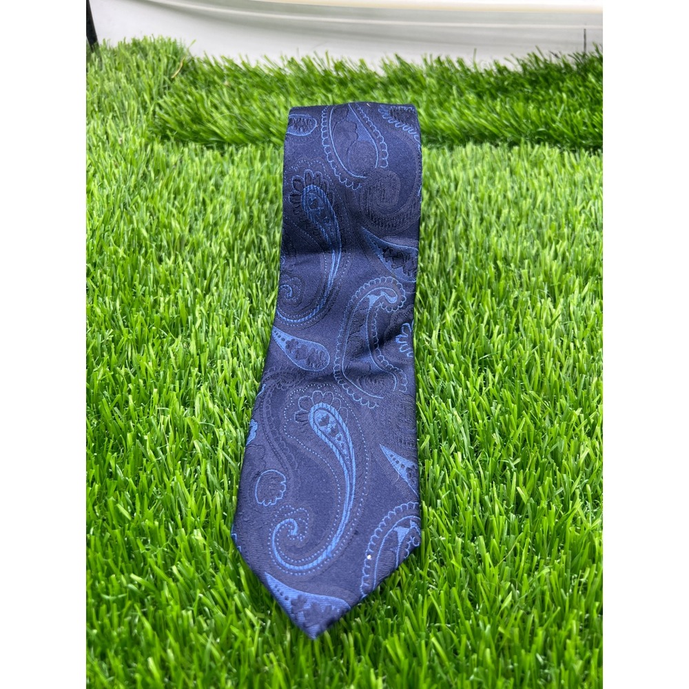 Riley 100% Silk Paisley Navy Blue Necktie Classic Formal‎ Event Men's Tie